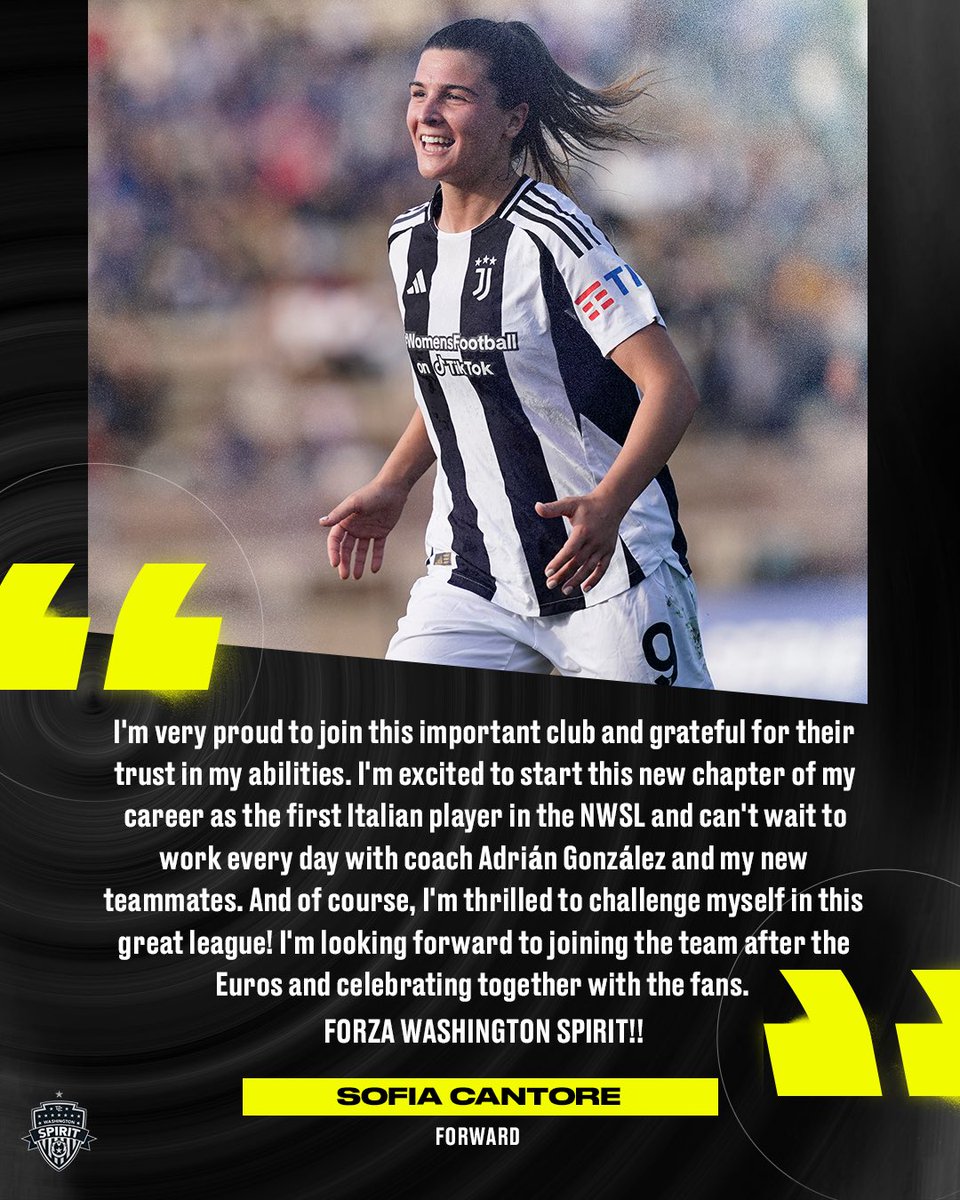 The first Italian NWSL player is ready to make an impact!

Forza Spirit! 💪🖤