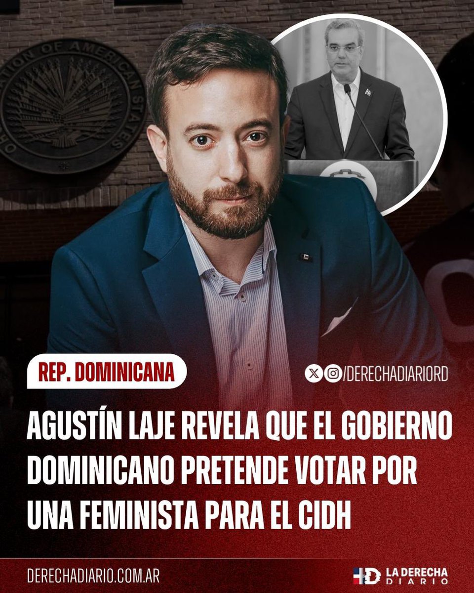 🇦🇷🇩🇴🇨🇴 | #URGENTE
Agustín Laje lanza la bomba:
El gobierno dominicano pretende apoyar a María Clara Galvis Patiño —
feminista, pro aborto y ficha de Gustavo Petro —
como candidata a la CIDH. ⚠️

¿En serio?
¿El país más pro vida y pro familia del Caribe apoyando esto?
¡Eso no es