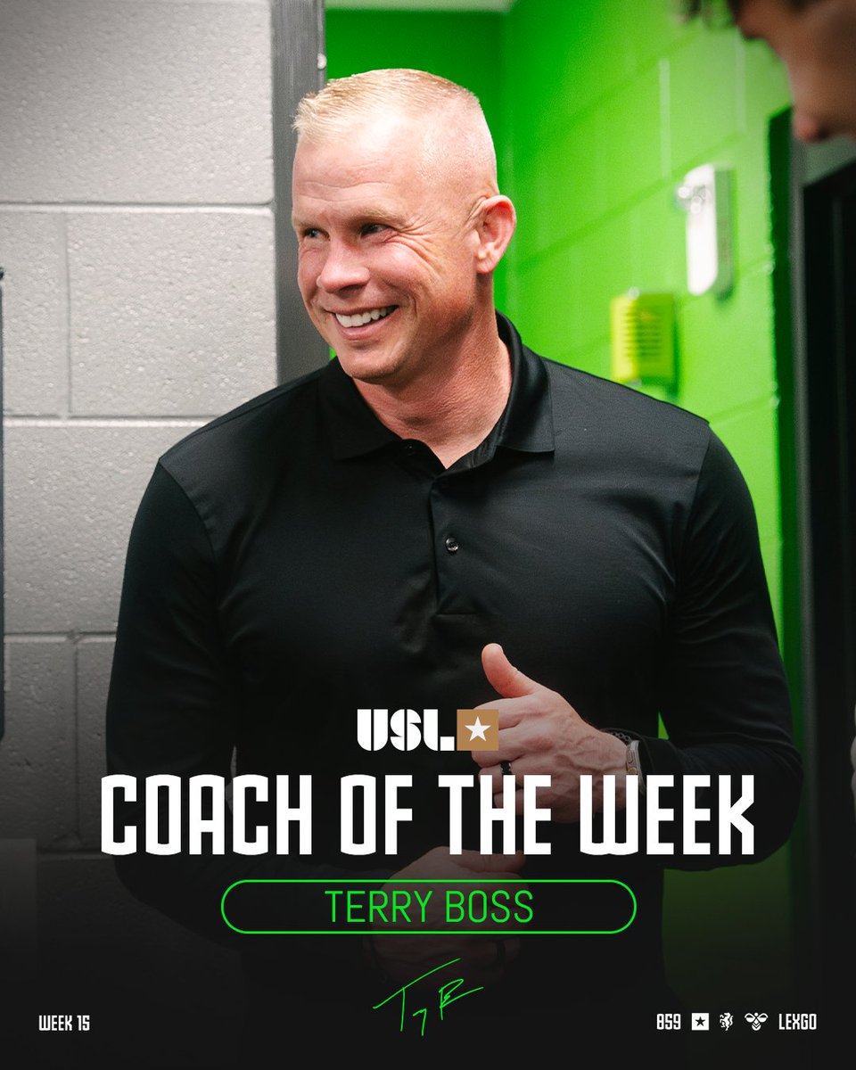 Lexington Sporting Club Men (@lexscmen) on Twitter photo โญ๏ธ Terry Boss has been named <a href="/USLChampionship/">USL Championship</a> Coach of the Week
๐๐๐ ๐๐ <a href="/TBoss413/">Terry Boss</a>! ๐ซก
#LexGo โญ๏ธ Terry Boss has been named <a href="/USLChampionship/">USL Championship</a> Coach of the Week
๐๐๐ ๐๐ <a href="/TBoss413/">Terry Boss</a>! ๐ซก
#LexGo