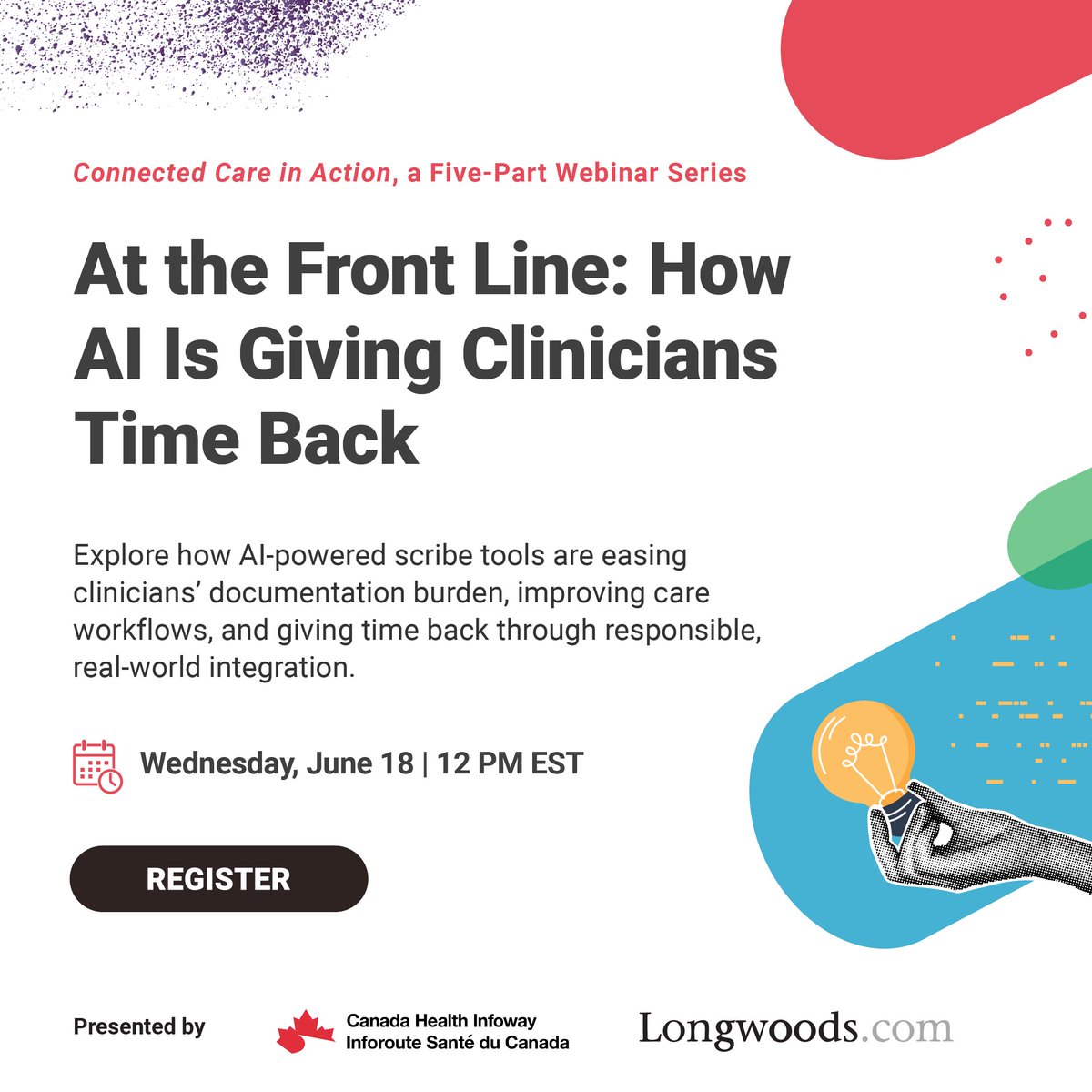 Infoway (@infoway) on Twitter photo TOMORROW: Join us at the front line of health innovation, as we begin our Connected Care in Action webinar series. We’ll explore how AI scribes are streamlining clinical workflows and what responsible AI adoption looks like in Canadian healthcare. bit.ly/3HjQXZj TOMORROW: Join us at the front line of health innovation, as we begin our Connected Care in Action webinar series. We’ll explore how AI scribes are streamlining clinical workflows and what responsible AI adoption looks like in Canadian healthcare. bit.ly/3HjQXZj