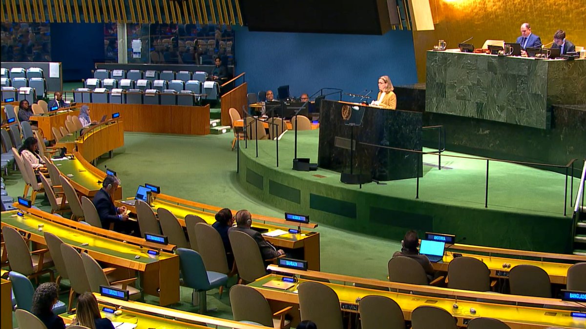 🇳🇴 in #UNGA ESS on #Gaza:
🔸regrets the veto in #UNSC 
🔸starvation as warfare and killing civilians seeking aid are violations of int law
🔸🇮🇱 is obliged to ensure that hum aid reaches those in need
🔸ceasefire now
🔸2-state solution only way forward
▶️norway.no/en/missions/un…
