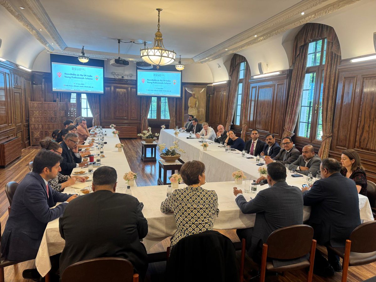 A thoughtful discussion on the India-UK Young Professionals Scheme (YPS) took place today at <a href="/HCI_London/">India in the UK</a>, chaired by HC <a href="/VDoraiswami/">Vikram Doraiswami</a>. 

Valuable inputs were shared by representatives from UK businesses &amp; universities on making YPS more accessible, attractive &amp; impactful.