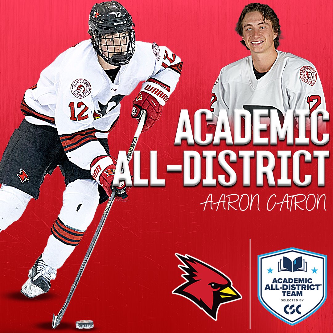 Plattsburgh State Cardinals (@plattsathletics) on Twitter photo MHKY | Academic All-District honors are in for @collsportscomm for <a href="/Cardinals_MHKY/">Plattsburgh State Men's Hockey</a>!
Five Cardinals earned CSC Academic All-District honors, as Bellina, Bulger, Butler, Catron, and Lanyi all got it done on the ice and in the classroom. Congrats!
#CardinalStrong #CardinalCountry MHKY | Academic All-District honors are in for @collsportscomm for <a href="/Cardinals_MHKY/">Plattsburgh State Men's Hockey</a>!
Five Cardinals earned CSC Academic All-District honors, as Bellina, Bulger, Butler, Catron, and Lanyi all got it done on the ice and in the classroom. Congrats!
#CardinalStrong #CardinalCountry
