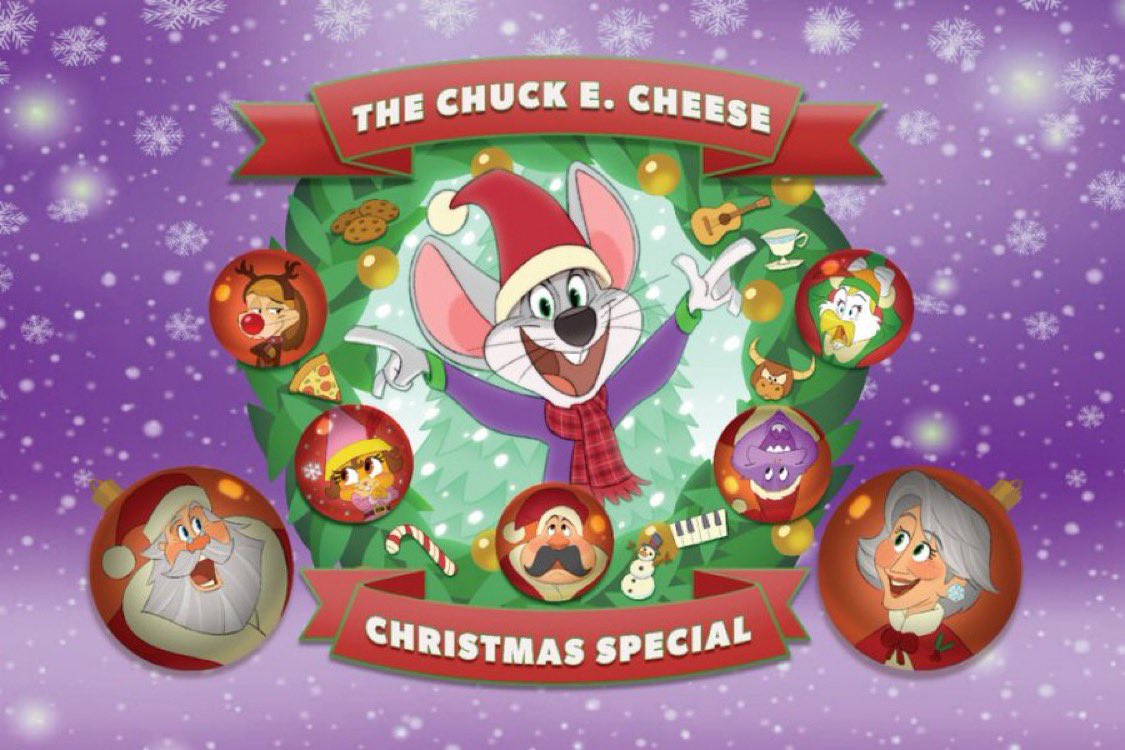 saychuck's tweet image. The Chuck E. Cheese holiday special will release this holiday season. Chuck E. Cheese will be voiced by Nathan Kress rather than Jaret Reddick
