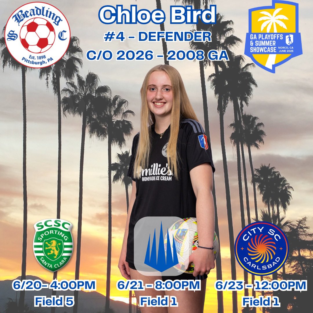 Chloe Bird (@chloegbird04) on Twitter photo Super excited for <a href="/GAcademyLeague/">Girls Academy</a> Playoffs with my <a href="/Beadling08GA/">Beadling 2008 GA</a> team!!
Love this team! Our schedule’s 👇👇#B4L
<a href="/BeadlingSoccer/">Beadling Soccer Club</a> <a href="/TopDrawerSoccer/">TopDrawerSoccer</a> <a href="/DCSportTraining/">DC Sports Training</a> <a href="/ImYouthSoccer/">ECNL/GA/Recruiting/College Soccer</a> <a href="/PrepSoccer/">Prep Soccer ⚽️</a> <a href="/DickinsonWSoccr/">Dickinson Women's Soccer</a> Super excited for <a href="/GAcademyLeague/">Girls Academy</a> Playoffs with my <a href="/Beadling08GA/">Beadling 2008 GA</a> team!!
Love this team! Our schedule’s 👇👇#B4L
<a href="/BeadlingSoccer/">Beadling Soccer Club</a> <a href="/TopDrawerSoccer/">TopDrawerSoccer</a> <a href="/DCSportTraining/">DC Sports Training</a> <a href="/ImYouthSoccer/">ECNL/GA/Recruiting/College Soccer</a> <a href="/PrepSoccer/">Prep Soccer ⚽️</a> <a href="/DickinsonWSoccr/">Dickinson Women's Soccer</a>