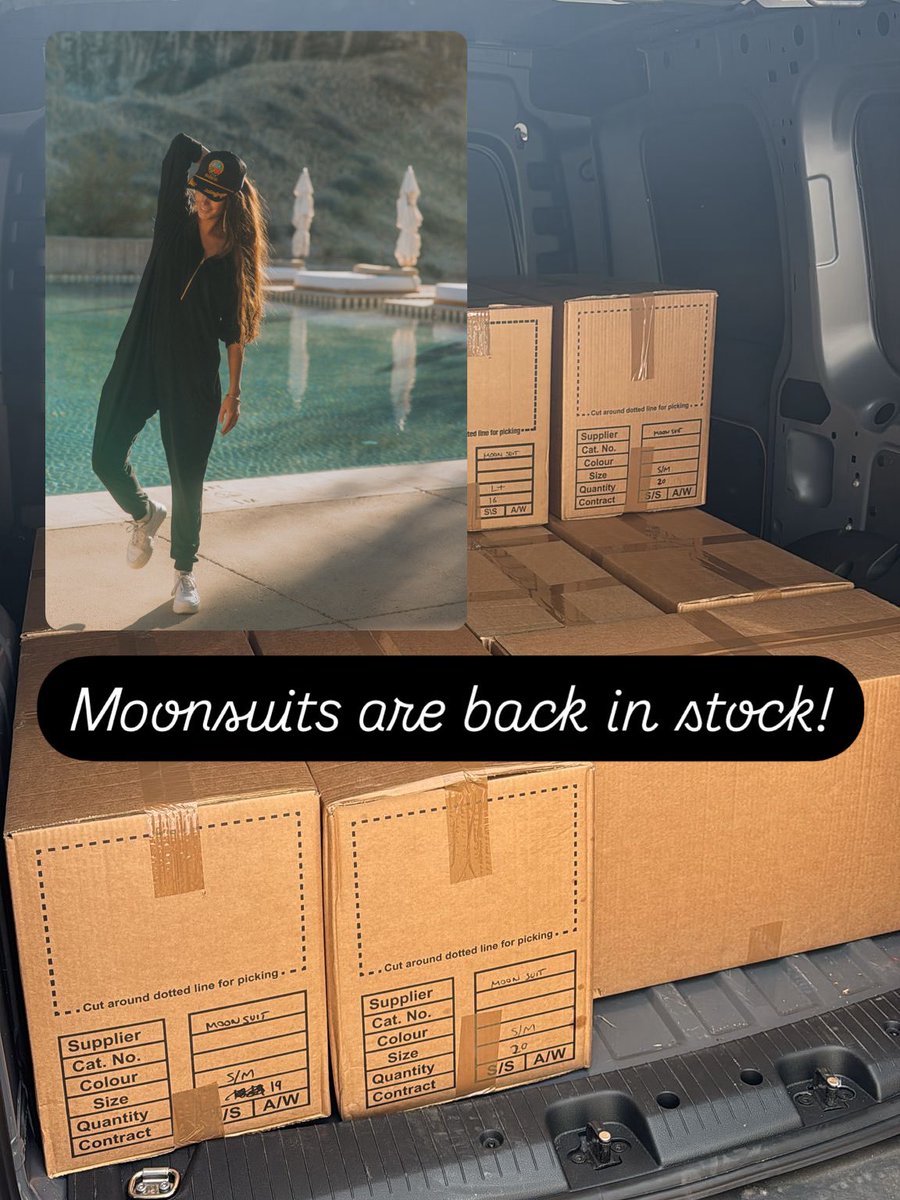 At last, our sold out Moonsuits 🌒 are back in stock! Available to order now in black, in S-M and L+
Everyone who preordered (thank you!) you are front of the queue and your Moonsuit is being shipped 🥳 

moonsuit.co.uk

#restock #onesie #loungewear