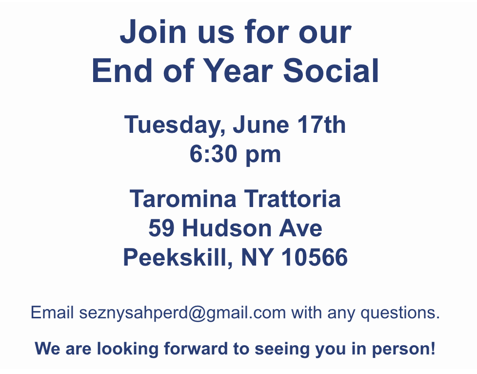 Southeastern Zone (@seznysahperd) on Twitter photo Join us tonight (06/17/25) at 6:30 pm for <a href="/SEZnysahperd/">Southeastern Zone</a> End of Year Social 06/17/25 at Taormina Trattoria in Peekskill. Hope to see you there! <a href="/Drago_930/">Christine Drago</a> <a href="/donntobin/">Donn Tobin</a> <a href="/mrobPE/">Margaret Robelee (she/her)</a> <a href="/PErocks25/">Kevin Yarnell</a> <a href="/lisherm/">Lisa Sherman</a> <a href="/CkeenanHockey53/">Christopher Keenan</a> <a href="/matthewbaumoel/">Matthew Baumoel, Ed.D.</a> <a href="/Meeshy_Lammers/">Coach Lammers</a> <a href="/RyanKolmanPE/">Ryan Kolman</a> <a href="/NYSAHPERD/">NYS AHPERD</a> #SEZproud Join us tonight (06/17/25) at 6:30 pm for <a href="/SEZnysahperd/">Southeastern Zone</a> End of Year Social 06/17/25 at Taormina Trattoria in Peekskill. Hope to see you there! <a href="/Drago_930/">Christine Drago</a> <a href="/donntobin/">Donn Tobin</a> <a href="/mrobPE/">Margaret Robelee (she/her)</a> <a href="/PErocks25/">Kevin Yarnell</a> <a href="/lisherm/">Lisa Sherman</a> <a href="/CkeenanHockey53/">Christopher Keenan</a> <a href="/matthewbaumoel/">Matthew Baumoel, Ed.D.</a> <a href="/Meeshy_Lammers/">Coach Lammers</a> <a href="/RyanKolmanPE/">Ryan Kolman</a> <a href="/NYSAHPERD/">NYS AHPERD</a> #SEZproud