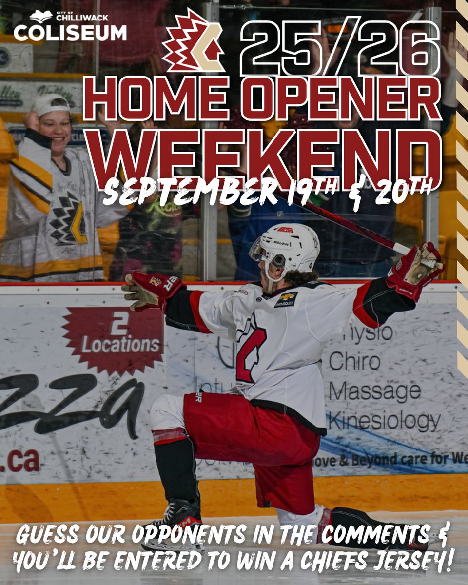 Our 25/26 Home Opener Weekend is set for September 19 &amp; 20! 🎉 

Think you know who we’re playing? Drop both opponents in the comments, get them right, and you’ll be entered to win a Chiefs jersey! 👀🔥

More info coming soon…