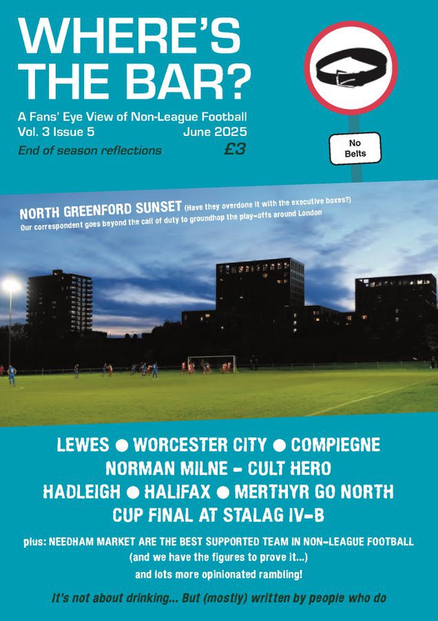 Where’s The Bar? (@wheresthebaruk) on Twitter photo <a href="/nonleaguedogs/">nonleaguedogs</a> <a href="/NonLeagueCrowd/">Non League Crowds</a> <a href="/NonLeagueBlogs/">NonLeagueBlogs</a> <a href="/footybookreview/">Football Book Review</a> <a href="/Awaydays23/">FootballAwaydays</a>
The latest issue of Where’s The Bar? Is still available (in dwindling numbers!) Help Martin get to the point where we need a reprint!!
Available now at wheresthebar.co.uk and a few back issues too! <a href="/nonleaguedogs/">nonleaguedogs</a> <a href="/NonLeagueCrowd/">Non League Crowds</a> <a href="/NonLeagueBlogs/">NonLeagueBlogs</a> <a href="/footybookreview/">Football Book Review</a> <a href="/Awaydays23/">FootballAwaydays</a>
The latest issue of Where’s The Bar? Is still available (in dwindling numbers!) Help Martin get to the point where we need a reprint!!
Available now at wheresthebar.co.uk and a few back issues too!