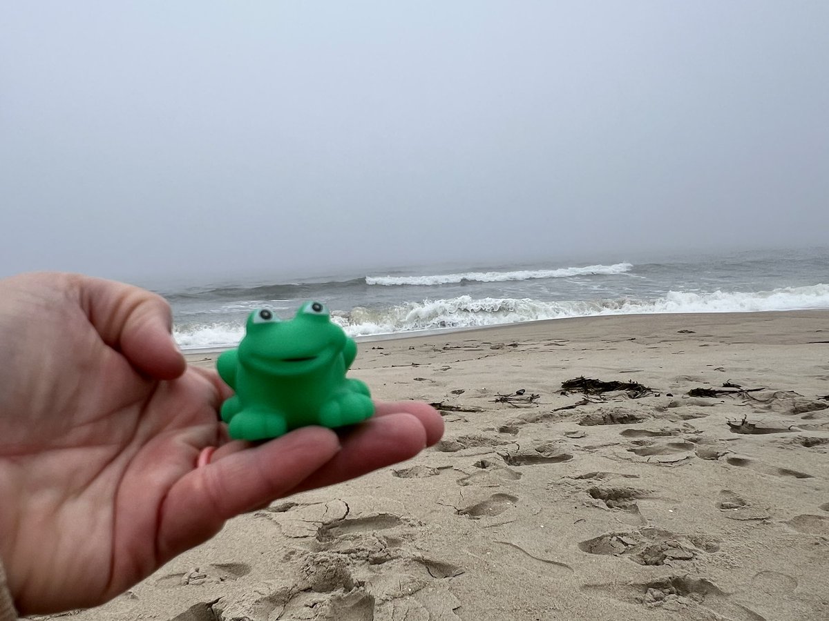 Mrs. Litz and Felix on the beach at ocean Grove NJ.