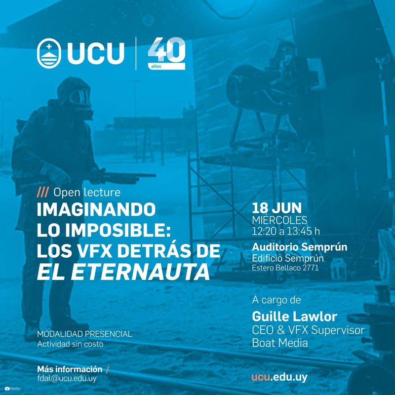 📺Entre tormentas de nieve mortales y amenazas desconocidas: ¿qué hay detrás de los efectos especiales de la serie El Eternauta? ❄️👽

🏃‍♀️¡No te pierdas esta open lecture a cargo de nuestro alumni Guille Lawlor, supervisor de VFX de la producción! 

🗓️18/6
⏰12.20
📍Auditorio