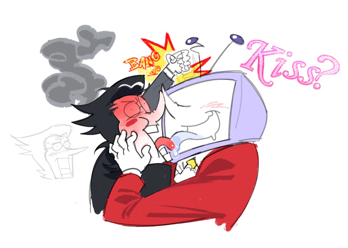 NastyAnjill's tweet image. As you can see I am very good at drawing people kissing #Spamtenna #deltarune