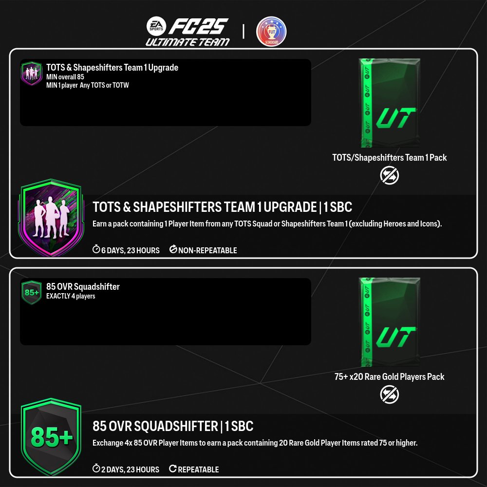 Fut_scoreboard's tweet photo. 🧩 9 NEW SBC ADDED 🧩
 Check the replies to see the others SBC https://t.co/mfHhxA39Hk
