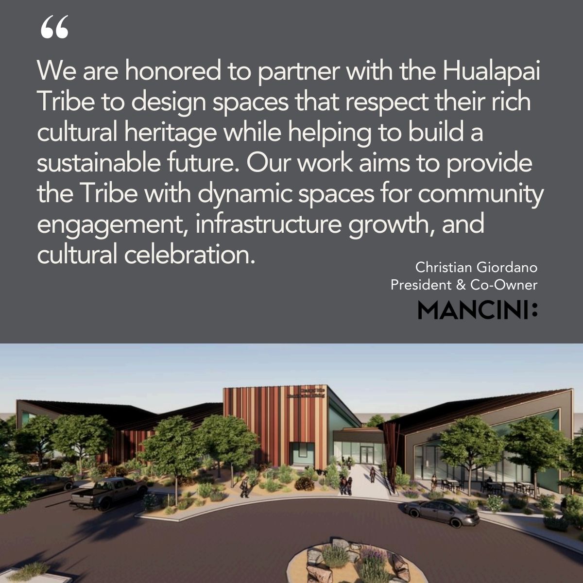 Mancini is honored to be leading the architectural vision for a transformative new initiative with the Hualapai Tribe - a sweeping $500M+ program spanning 34 projects focused on public infrastructure, cultural spaces, and essential amenities.

🔗: tinyurl.com/4nckfmrn