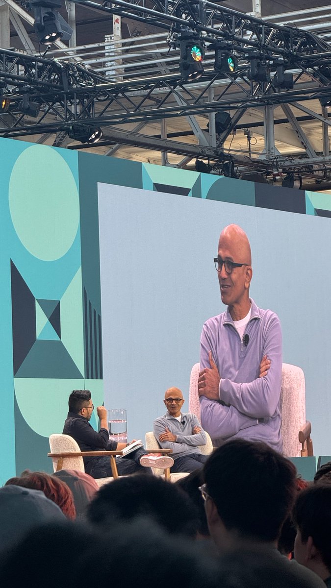 Satya Nadella, 9:50AM June 17 @ yc ai startup school:

- “Anyone that’s building at the infrastructure layer—I think that’s the golden opportunity”

- You always take the previous platform and build the next generation platform then build the new generation of products.

- His