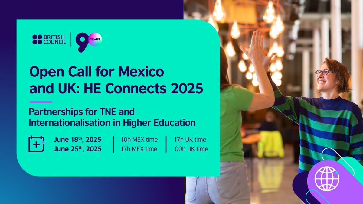 British Council Higher Education (@hegoingglobal) on Twitter photo If you are interested in a TNE partnership with Mexico, don't forget to join our HE Connects online Q&A session tomorrow, 18 June, at 17.00 BST. Learn all about our collaboration grants worth up to £20,000 to partner with Mexican universities. Register: ow.ly/cqWn50Wa62l If you are interested in a TNE partnership with Mexico, don't forget to join our HE Connects online Q&A session tomorrow, 18 June, at 17.00 BST. Learn all about our collaboration grants worth up to £20,000 to partner with Mexican universities. Register: ow.ly/cqWn50Wa62l