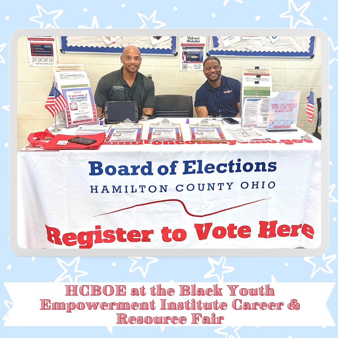 The Hamilton County Board of Elections had an inspiring weekend at the Black Youth Empowerment Institute's Career and Resource Fair. Engaging with young leaders and empowering them to express their right to vote was an extraordinary experience!