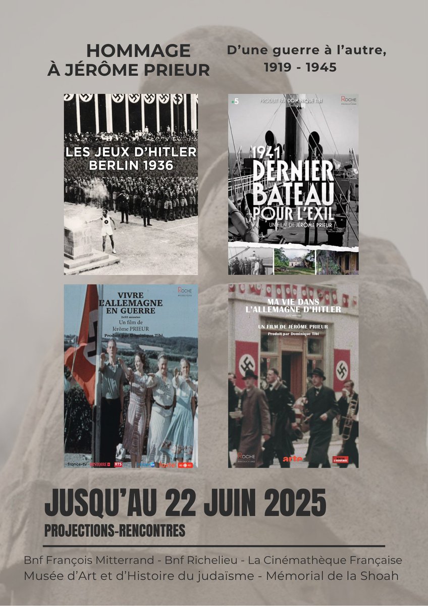 RocheProd's tweet photo. Jérôme Prieur à l’honneur,
A l’occasion d’un hommage de la BNF et du Mémorial de la Shoah, quinze films du cinéaste sont projetés, cinq ont été produits par Roche Productions.
Travailler sur ces documentaires avec ce grand humaniste fut un immense plaisir https://t.co/pqTSE0kcBl