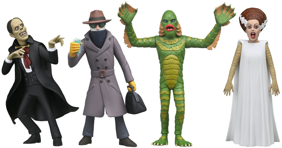 The Phantom of the Opera, The Invisible Man, Bride of Frankenstein, and Creature from the Black Lagoon are joining NECA's Toony Terrors toy line.