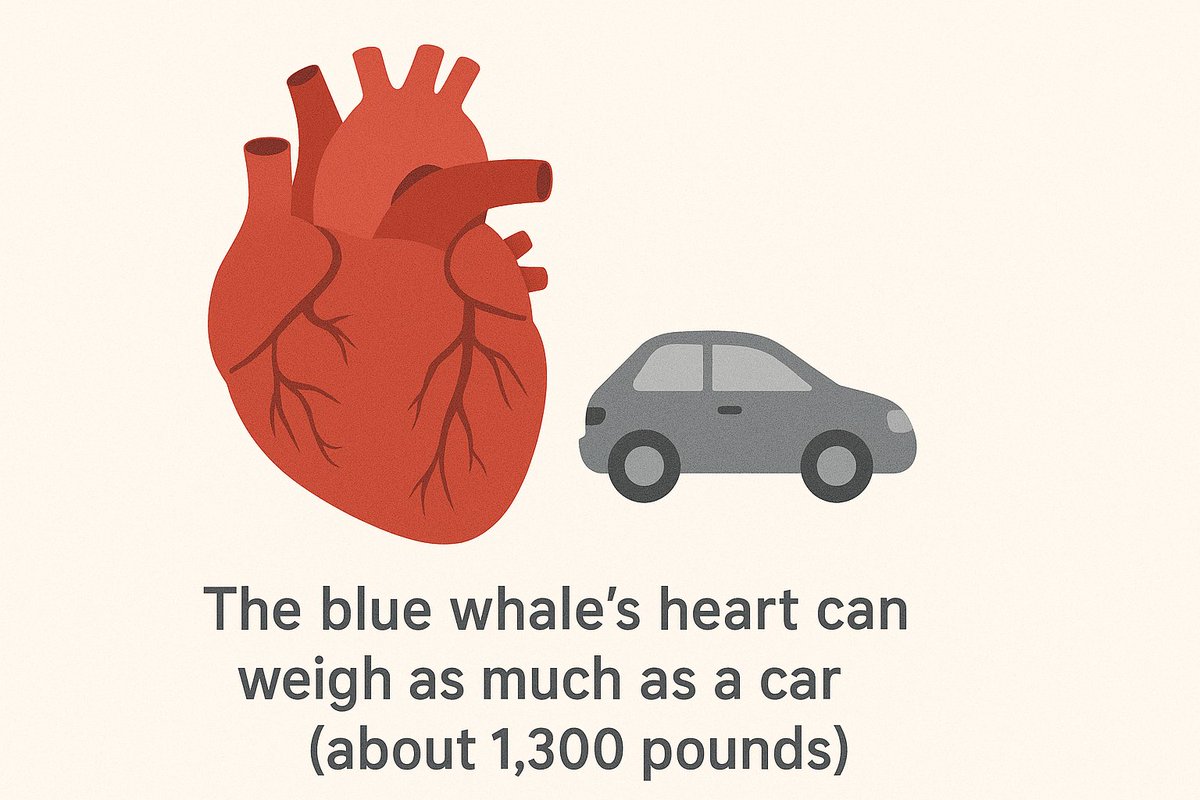 - The blue whale’s heart can weigh as much as a car (about 1,300 pounds).👀