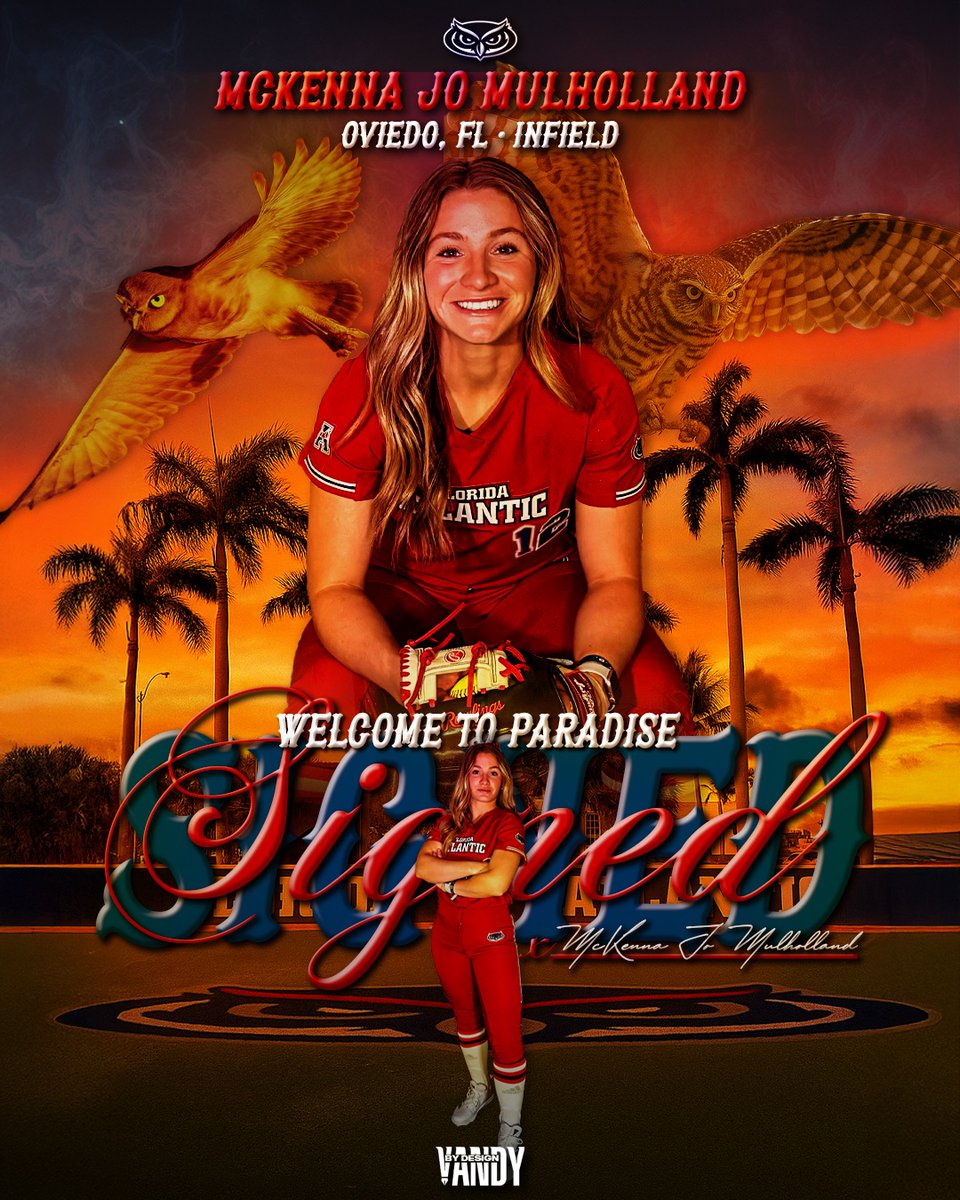Katie Van Der Mark (@vandybydesign) on Twitter photo 🔥 WELCOME TO PARADISE 🔥
Designed this signed graphic to capture the fire, focus, and Florida energy behind <a href="/mmulholland_1/">McKenna (JoJo) Mulholland</a>'s next chapter.🦉🌴
Congrats Jo!! So proud of you for making this move. FAU just gained a true gamechanger 🤝💪
#FAU #Signed #GraphicDesign 🔥 WELCOME TO PARADISE 🔥
Designed this signed graphic to capture the fire, focus, and Florida energy behind <a href="/mmulholland_1/">McKenna (JoJo) Mulholland</a>'s next chapter.🦉🌴
Congrats Jo!! So proud of you for making this move. FAU just gained a true gamechanger 🤝💪
#FAU #Signed #GraphicDesign