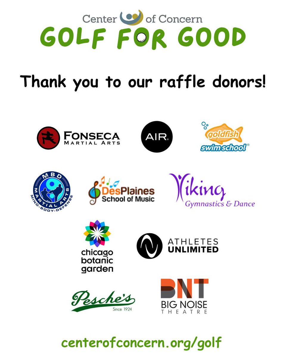 Thank you to our Golf for Good raffle donors! ⛳️ centerofconcern.org/golf