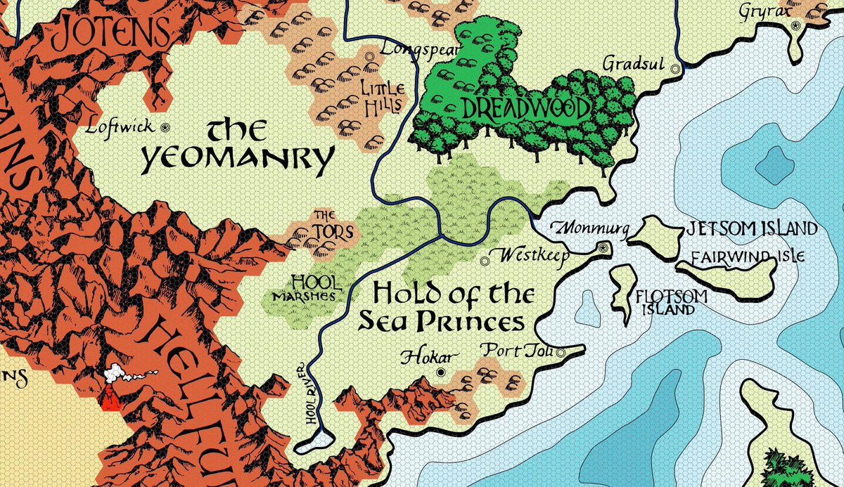 If you need a digital version of the map of #Greyhawk, Robert from <a href="/bat_attic/">Bat in the Attic Games</a> made a marvelous one as JPG, PDF &amp; even SVG! Available in colour (with and without hexes) and as a greyscale version.
#ADnD #ttrpg #DnD 
batintheattic.blogspot.com/2021/12/happy-…