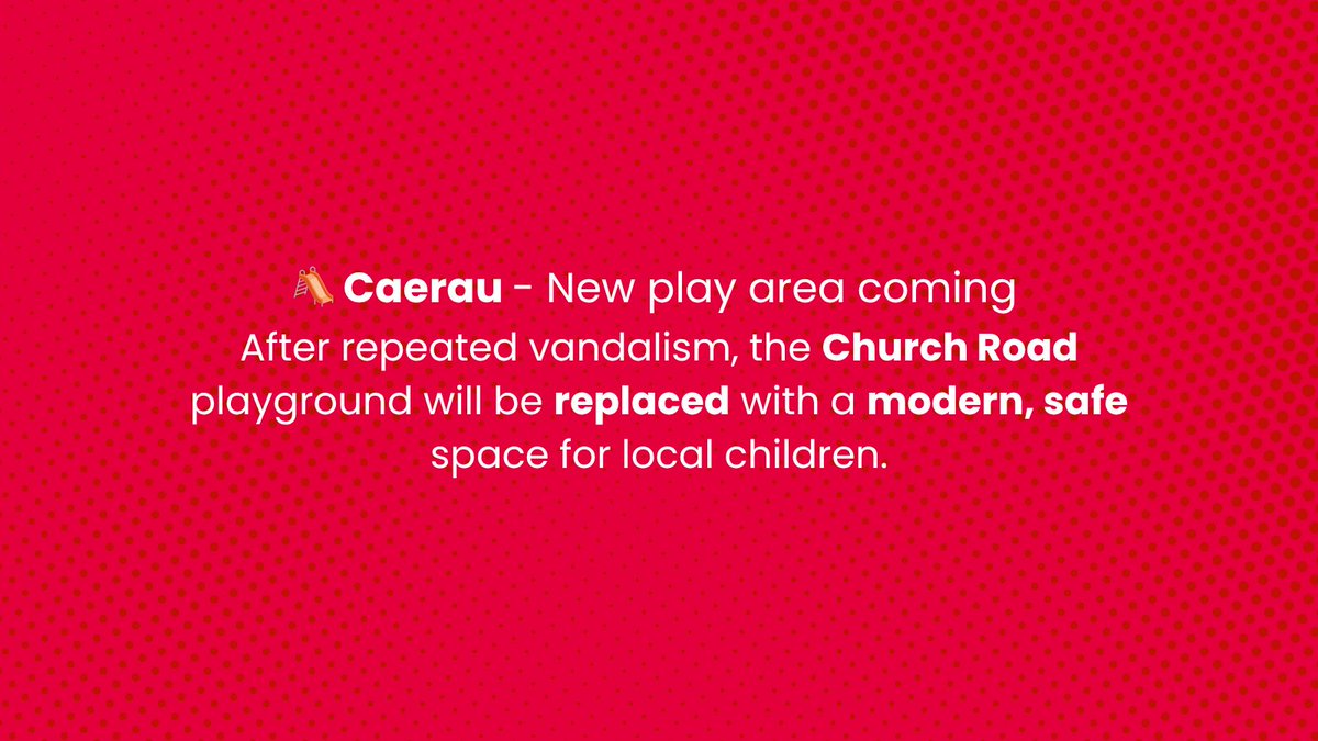 Cardiff Labour (@cardifflabour) on Twitter photo 🛝 In Caerau, we’re replacing the vandalised play area at Church Road with a brand new one—safe, inclusive and fun for local families.
Proud to invest in children’s spaces that matter.
<a href="/PEBradbury/">Peter Bradbury</a> 🛝 In Caerau, we’re replacing the vandalised play area at Church Road with a brand new one—safe, inclusive and fun for local families.
Proud to invest in children’s spaces that matter.
<a href="/PEBradbury/">Peter Bradbury</a>