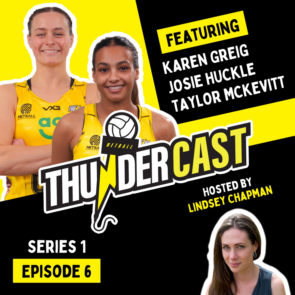 It's crunch time! ⚡️

Ahead of the @netballsl playoffs, the latest episode of #Thundercast is out now 🎙️

🎧 bit.ly/thundercast-s1…

<a href="/Lindsey_Chapman/">Lindsey Chapman 🌱🎥</a> talks to Franchise Director and Head Coach <a href="/kjgreigy/">Karen Greig Goldin</a> about how the elite #netball season has played out so far, as well as