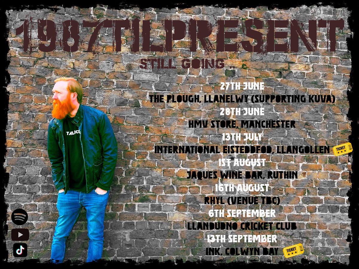 If you follow my page on <a href="/X/">X</a>, please come and follow my music page:

<a href="/1987tilpresent/">1987tilpresent</a> 

More dates to come…….