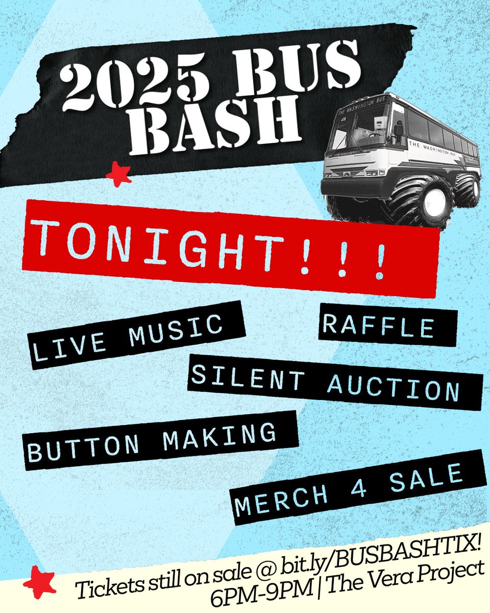 WashingtonBus's tweet image. BUS BASH IS TONIGHT!!! Tickets are still available - don't miss out!
Get yours here ➡️ bit.ly/BUSBASHTIX