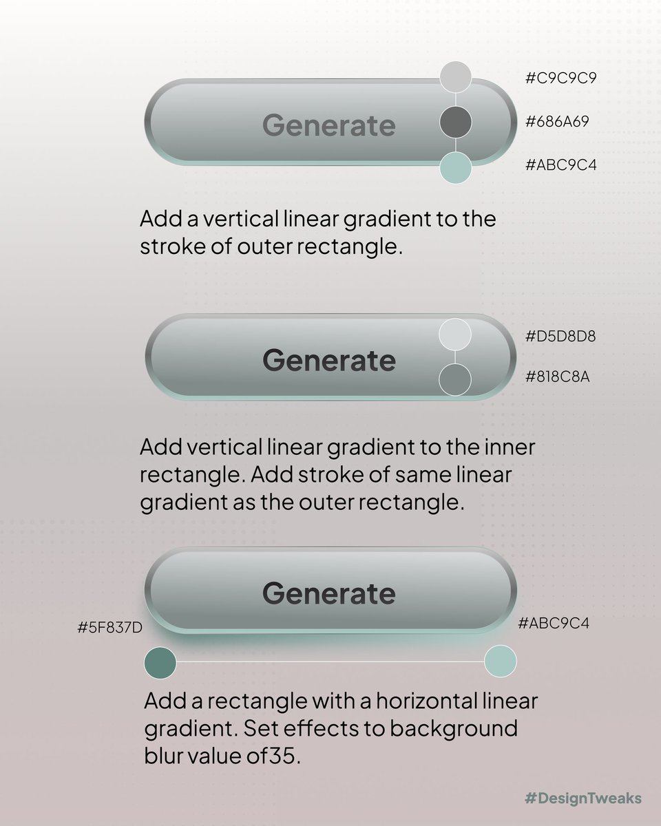 webnd_iitbbs's tweet image. Design Tweak #3 is live!

Learn how to create slick chrome buttons using just Figma — no 3D tools needed.  

#webnd #iitbhubaneswar #FigmaTips #UIDesign