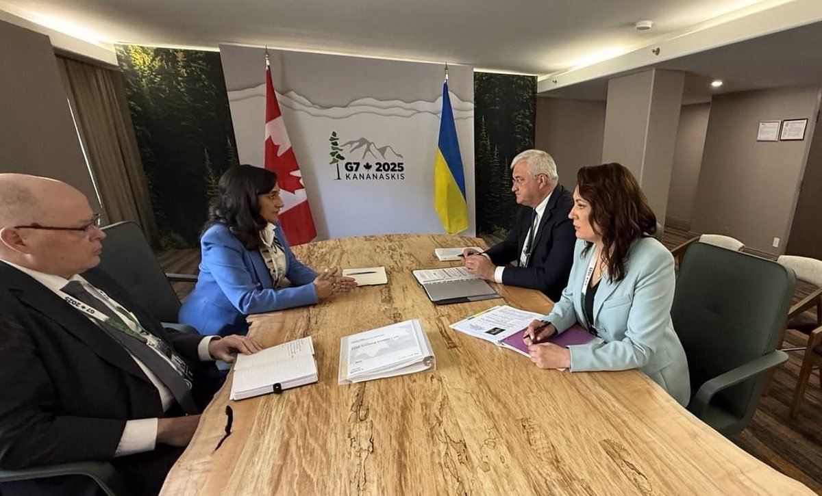Andrii Sybiha 🇺🇦 (@andrii_sybiha) on Twitter photo At the beginning of President <a href="/ZelenskyyUa/">Volodymyr Zelenskyy / Володимир Зеленський</a>’s visit to Canada for the G7 summit, I was pleased to meet with <a href="/AnitaAnandMP/">Anita Anand</a>.
I thanked my Canadian counterpart for the invitation to the summit and underscored the importance of strengthening sanctions against Russia. Lowering oil At the beginning of President <a href="/ZelenskyyUa/">Volodymyr Zelenskyy / Володимир Зеленський</a>’s visit to Canada for the G7 summit, I was pleased to meet with <a href="/AnitaAnandMP/">Anita Anand</a>.
I thanked my Canadian counterpart for the invitation to the summit and underscored the importance of strengthening sanctions against Russia. Lowering oil