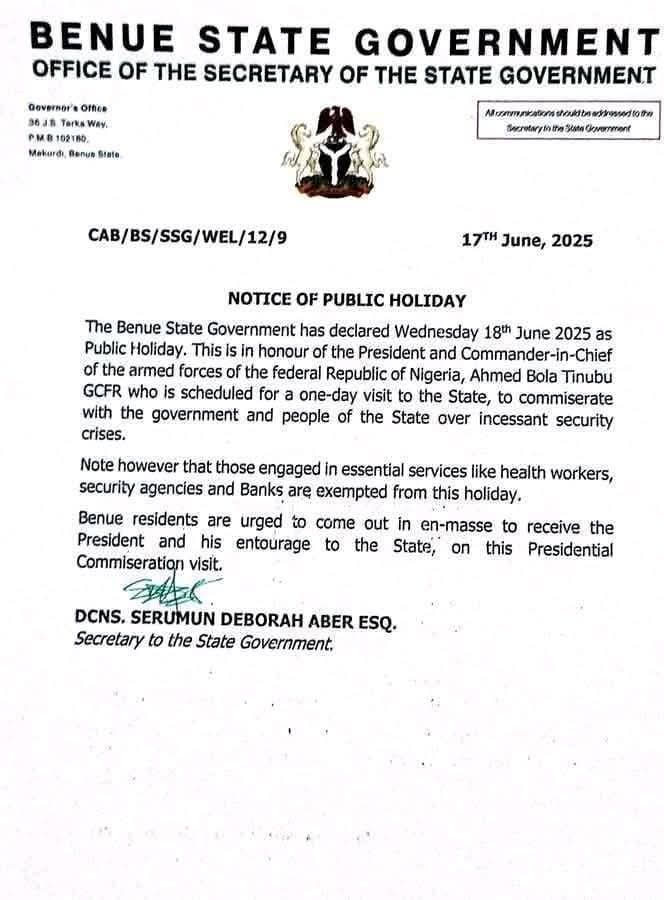 Issokay. 

#StopBenueGenocide 
#StopBenueGenocide 
#StopBenueGenocide