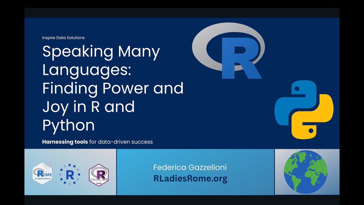 R-Ladies Rome (@rladiesrome) on Twitter photo 🎥 Missed our PyData x R-Ladies x Rome R Users Group meetup at INGV?
Catch the full recording online!
👉 Talks, lightning sessions & inspiring stories from the R & Python communities.
Watch here: youtu.be/dGdMu0_M208
#PyData #RLadies #RStats #Python #Rome #OpenSource 🎥 Missed our PyData x R-Ladies x Rome R Users Group meetup at INGV?
Catch the full recording online!
👉 Talks, lightning sessions & inspiring stories from the R & Python communities.
Watch here: youtu.be/dGdMu0_M208
#PyData #RLadies #RStats #Python #Rome #OpenSource