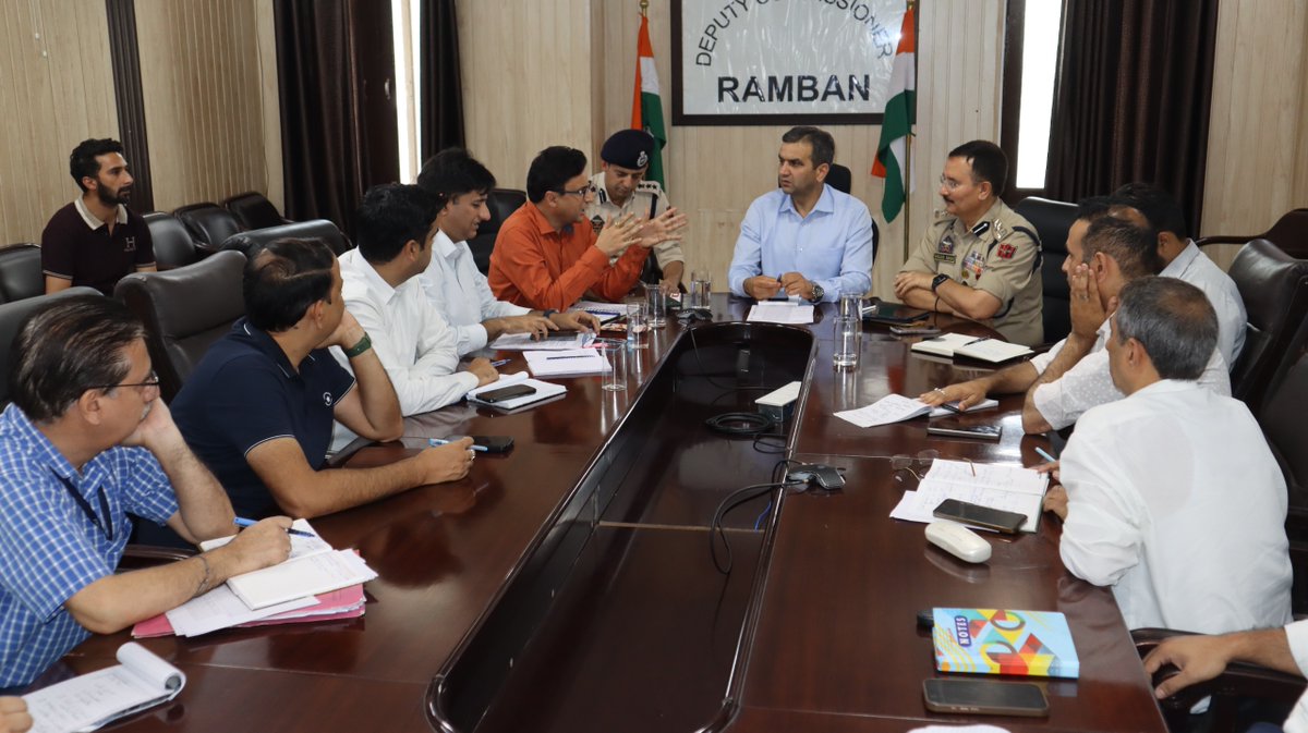 JK Media (@jkmediasocial) on Twitter photo DC Ramban convened a meeting of frontline departments to discuss Disaster #Preparedness and the effective implementation of the mitigation Plan in the district, especially in view of the upcoming monsoon season and #ShriAmarnathJiYatra, 2025.
<a href="/diprjk/">Information & PR, J&K</a>
<a href="/DIPRRambandic/">Information & PR Ramban</a> DC Ramban convened a meeting of frontline departments to discuss Disaster #Preparedness and the effective implementation of the mitigation Plan in the district, especially in view of the upcoming monsoon season and #ShriAmarnathJiYatra, 2025.
<a href="/diprjk/">Information & PR, J&K</a>
<a href="/DIPRRambandic/">Information & PR Ramban</a>