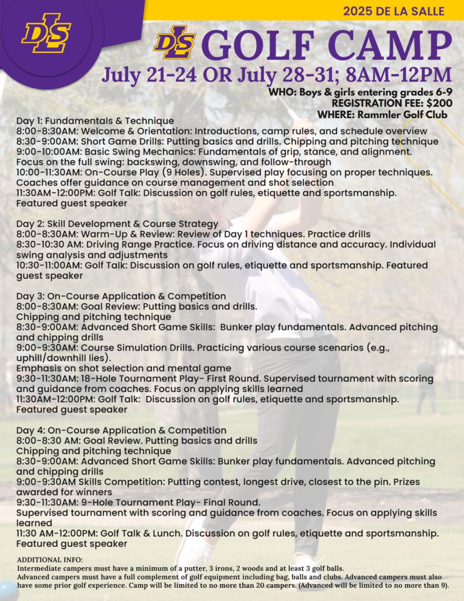 DLSPilots's tweet image. Spots are still available for DLS Golf Camp from July 28-31 (July 21-24 is sold out!). Don't wait to register!
Click on the link or scan the QR code to register:
tinyurl.com/DLSCamps25
#PilotPride