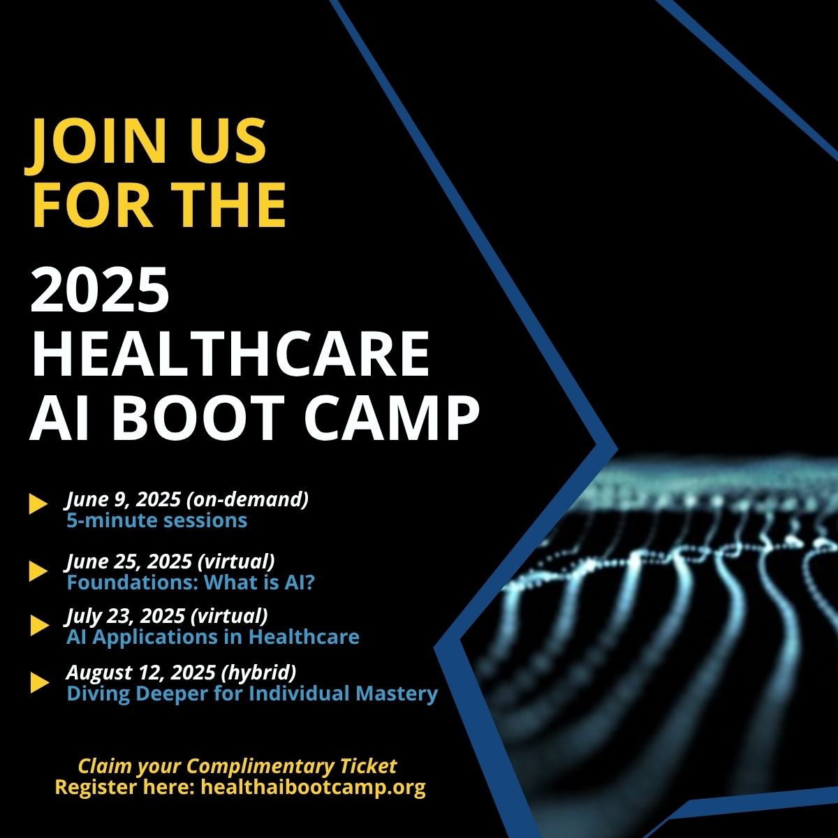 AI is reshaping healthcare, fast. Are you ready?

The 2025 Healthcare AI Bootcamp offers concise, beginner-friendly sessions designed to help healthcare professionals understand the opportunities, risks, and next steps in AI integration.

#TRCHealthAI2025 #AIReadiness