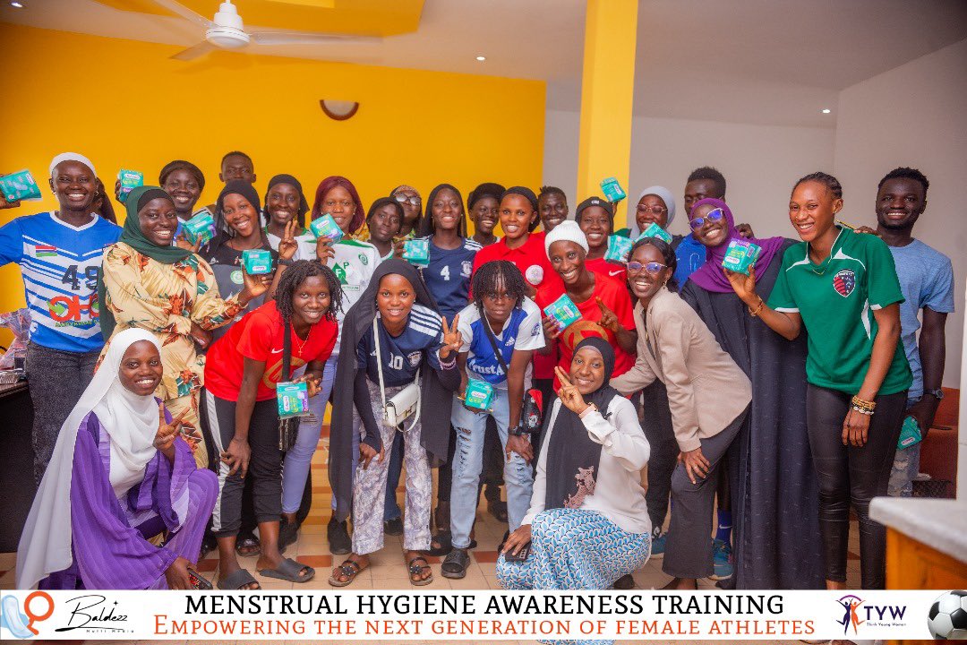 Baldezz Multi Media &amp; Think Young Women held a menstrual health training for women’s football teams. With Dr. Muhammed &amp; ex player Aisha Malack, players learned to track cycles &amp; boost performance. 
Breaking taboos, building champions. 💪🏾⚽ #WomenInSports #Gambia