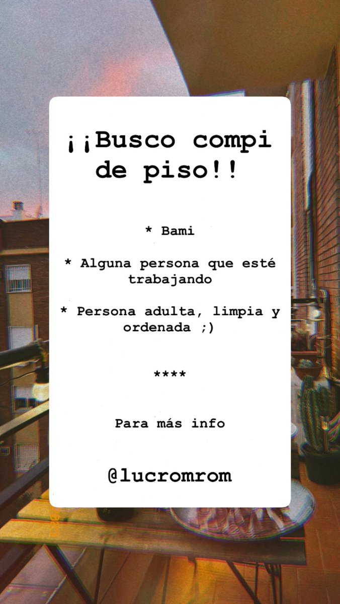 Luciromeroroman's tweet image. Soy una chica enfermera, 30 años y busco alguien con quien compartir el piso tan maravilloso en el que estoy #sevilla #piso #alquiler