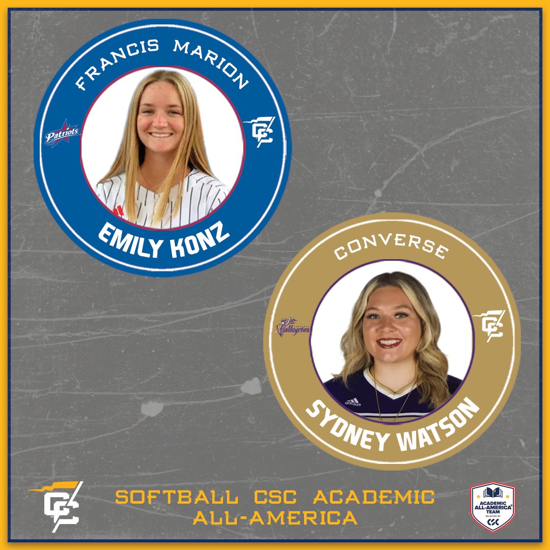 Congrats to Emily Konz of <a href="/FMUSports/">FMU Sports</a> and Sydney Watson of <a href="/Valkyrie_Sports/">Converse Athletics</a> being selected <a href="/CollSportsComm/">College Sports Communicators</a> Academic All-America!

🔗: bit.ly/45neB0T

#LeadingTheWay