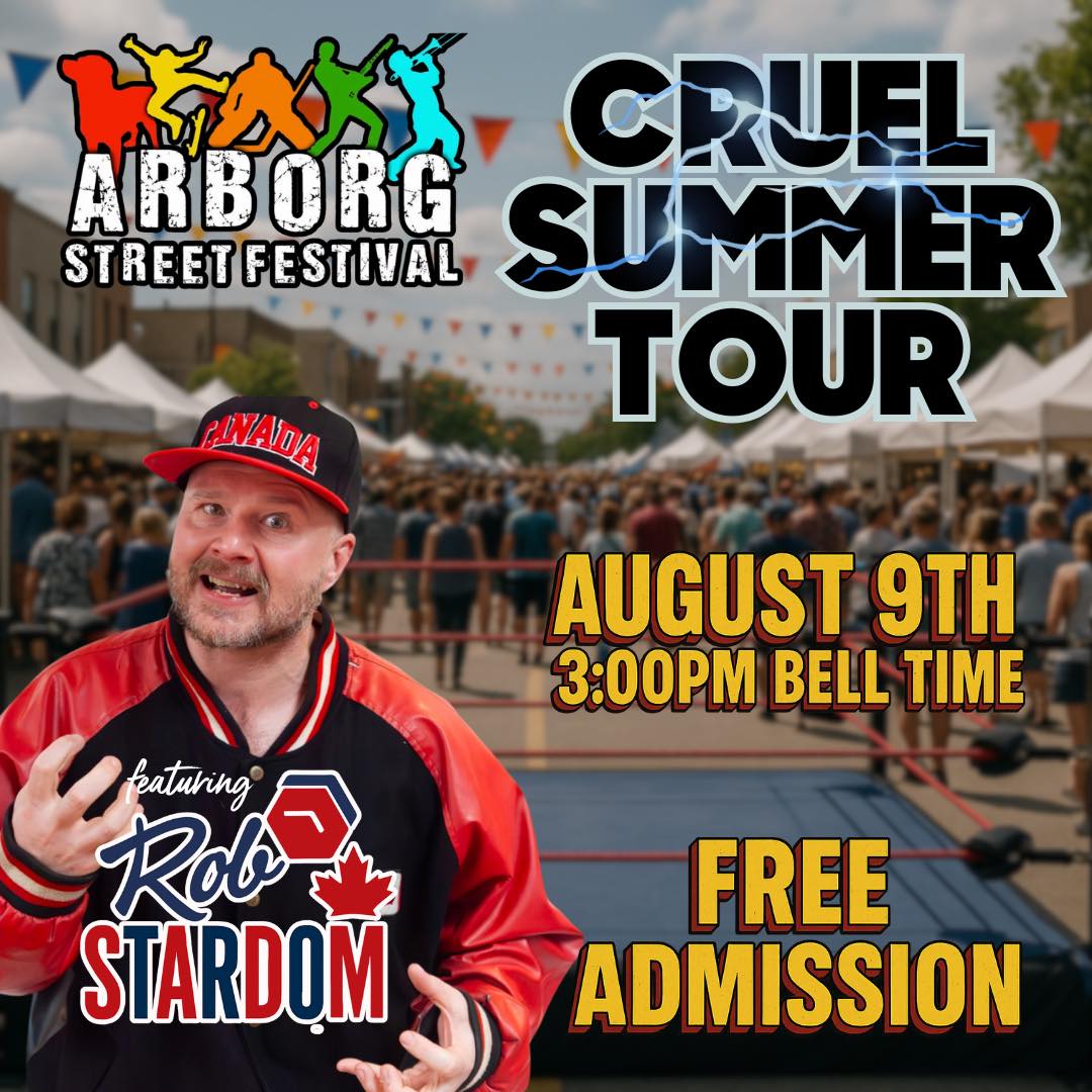 CWECanada's tweet image. Saturday, Aug 9th @CWECanada Returns to Arborg, Manitoba for an afternoon of FREE live professional wrestling at the Arborg Street Festival!