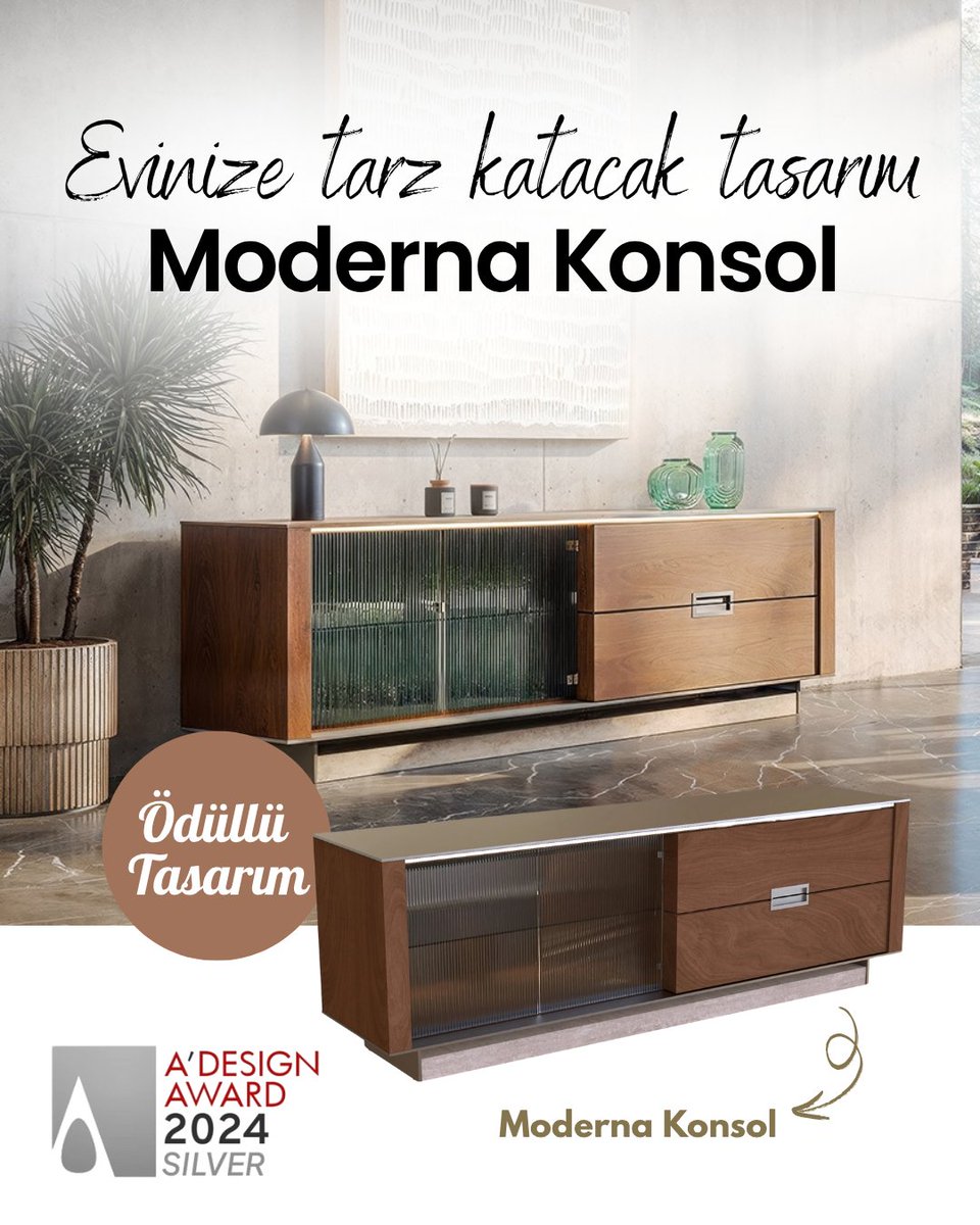 Ödüllü tasarımıyla fark yaratan Moderna Konsol, A’ Design Award &amp; Competition jürisinden Silver ödül alarak kalitesini tescilledi.🏆

#Doğtaş #ModernaKonsol