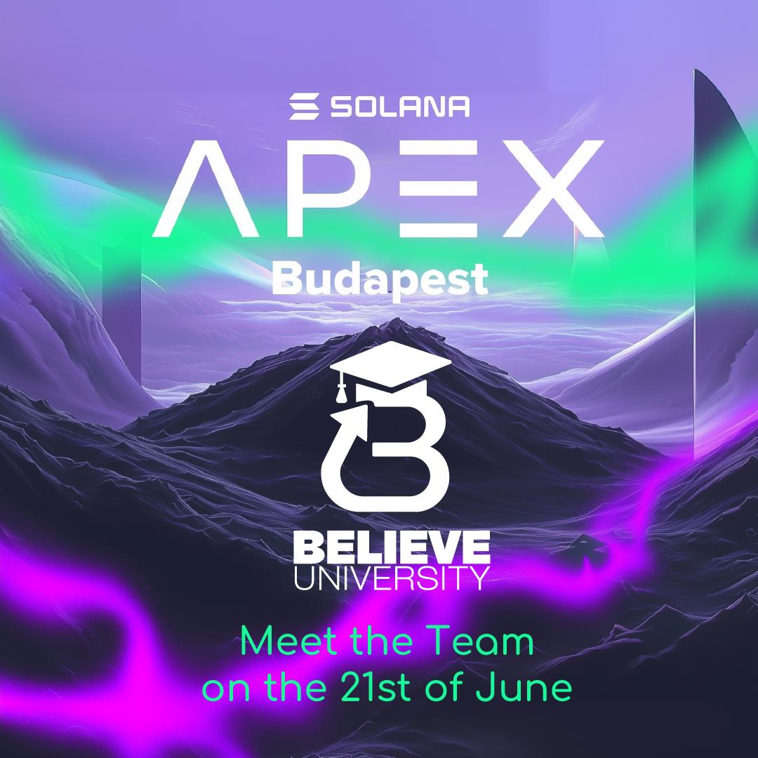 The Believe University squad is headed to Apex in Budapest! 😎 Stoked to drop some (BIG) Web3 news and hang with you in person. Swing by and let’s make it epic!