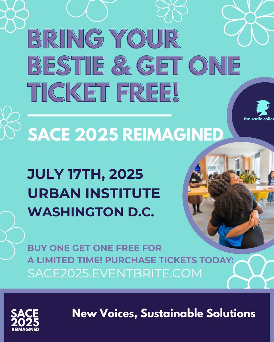 30 Day Countdown!! BRING YOUR BESTIE to our July 17th ‘New Voices, Sustainable Solutions’ symposium and get 1 ticket free for a limited time! Grab yours now and see you Washington, D.C. - sace2025.eventbrite.com! #EconSky #ThankYouSadie
