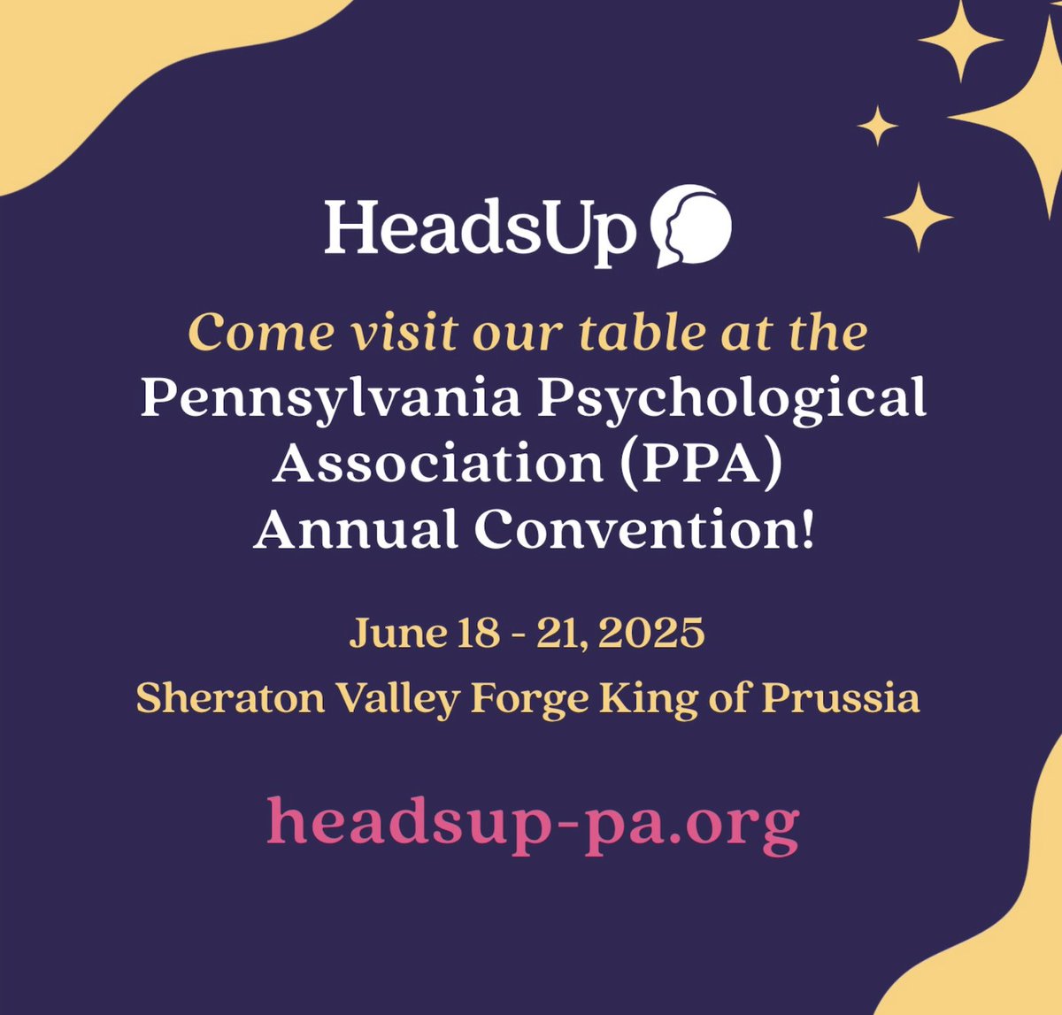 We are excited to be joining other exhibitors at the The 2025 Pennsylvania Psychological Association (PPA) convention. The annual convention aims to expand  access to psychological care across the state. 

For more info/register for the convention visit: papsy.org/events/EventDe…