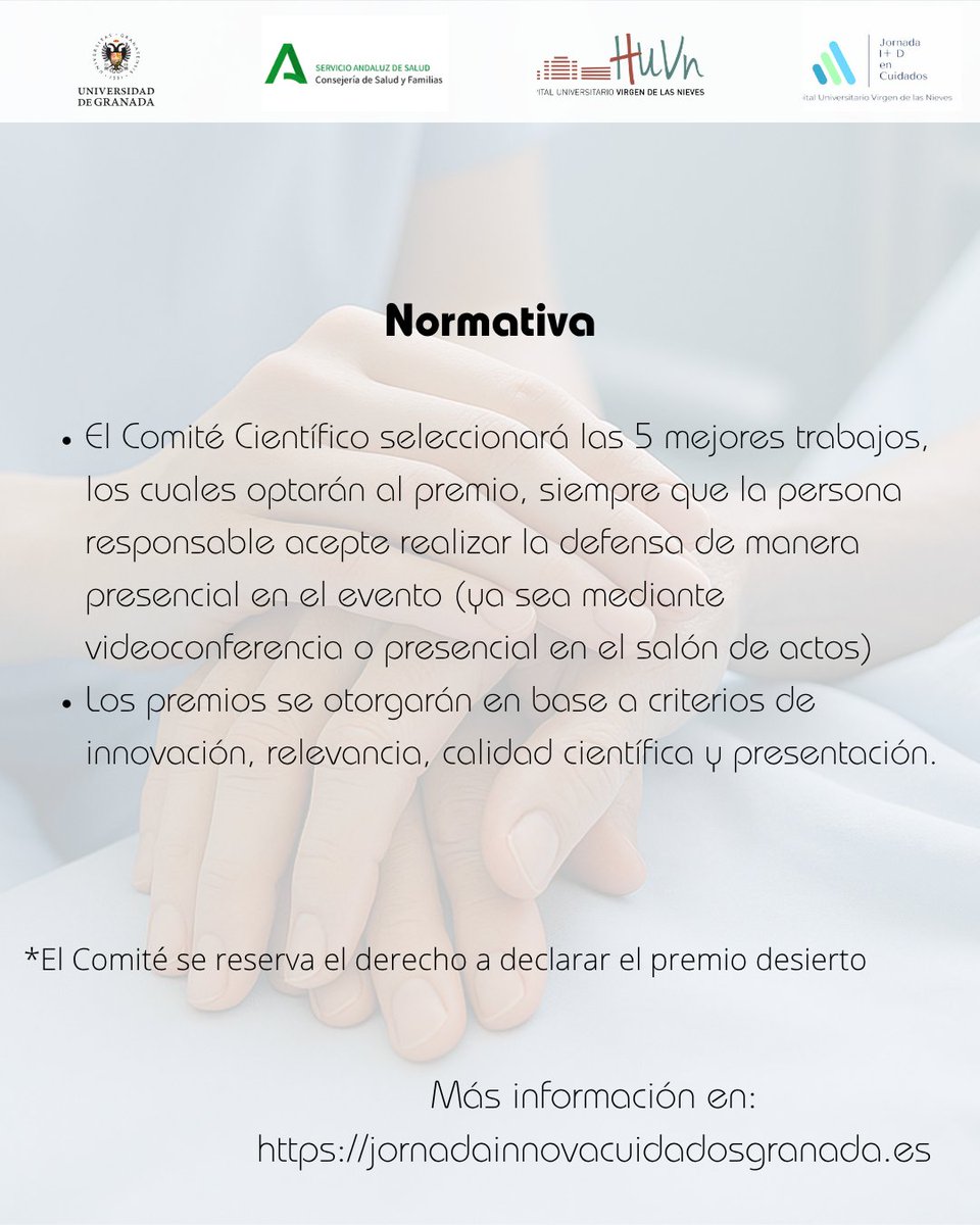 🏆¡Premios a las tres mejores comunicaciones!
📢 Anímate a enviar una comunicación a la V Jornada internacional de innovación y desarrollo en cuidados