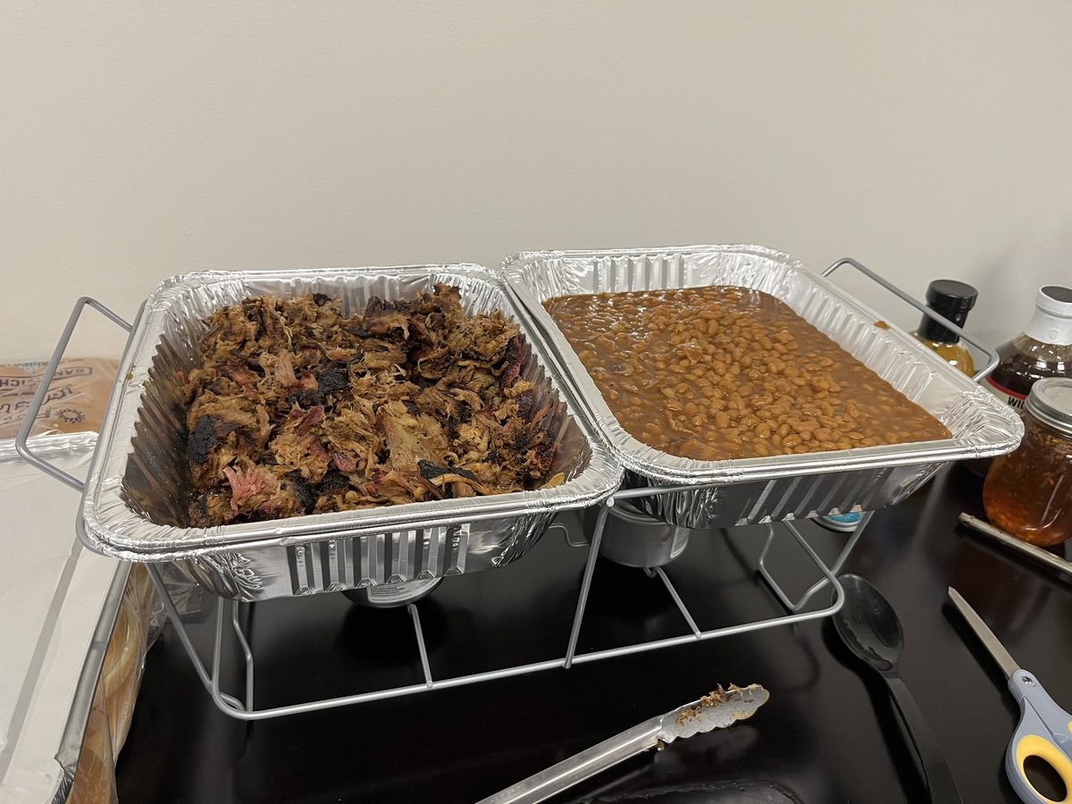 Have everything set up to feed the elections team and support staff for an extended day and evening on this Georgia Statewide Election Day. Get out and Vote! Turnout remains…tepid. Polls open until 7pm tonight. (That is one pork butt I smoked and pulled of 4).