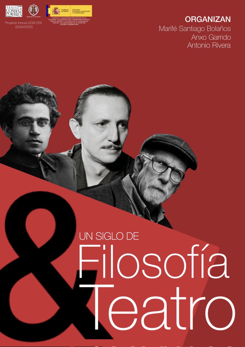 FiloSociedadUCM's tweet image. Un siglo de filosofía y teatro
🗓 25 de junio
🏠 Seminario 30 - Facultad de Filosofía UCM