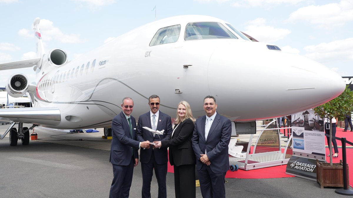 Business gets a boost in #Bahrain 🇧🇭. Valo Aviation adds #Falcon8X. #ParisAirShow